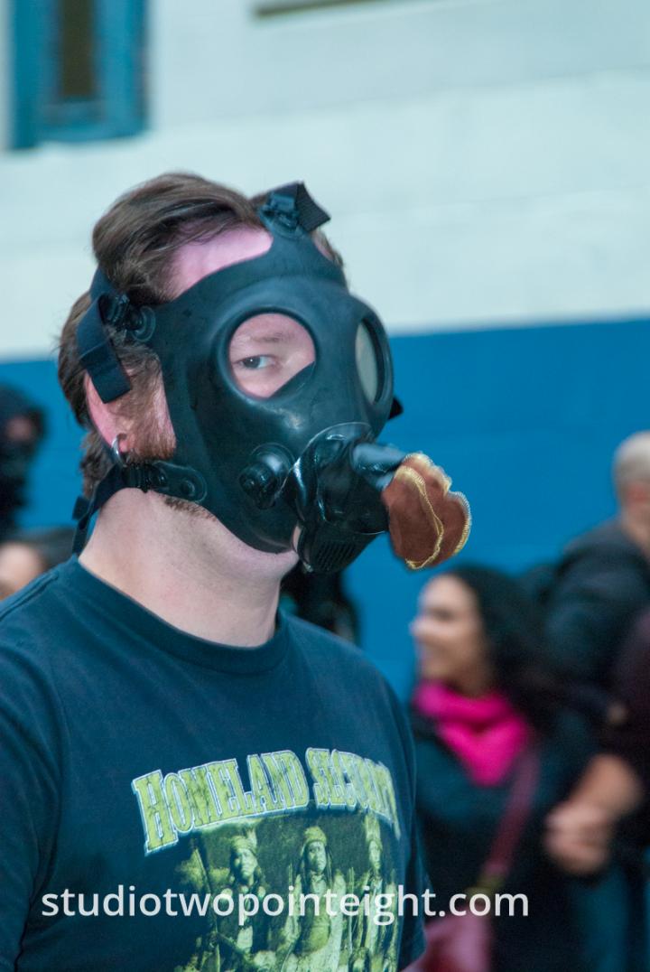 2015 Seattle May Day Protest And Mayhem, A Protester Wore A Gas Mask