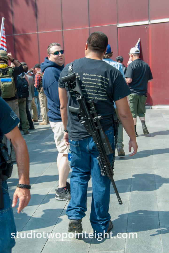 Seattle, Liberty or Death Rally, August 18, 2018, Firearms On Display