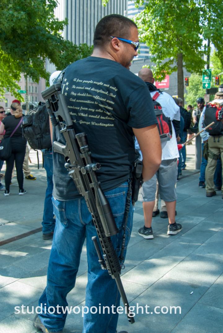 Seattle, Liberty or Death Rally, August 18, 2018, Firearms On Display