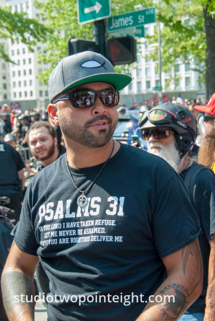 Seattle, Liberty or Death Rally, August 18, 2018, Marchers Through Seattle Streets, Joey Gibson