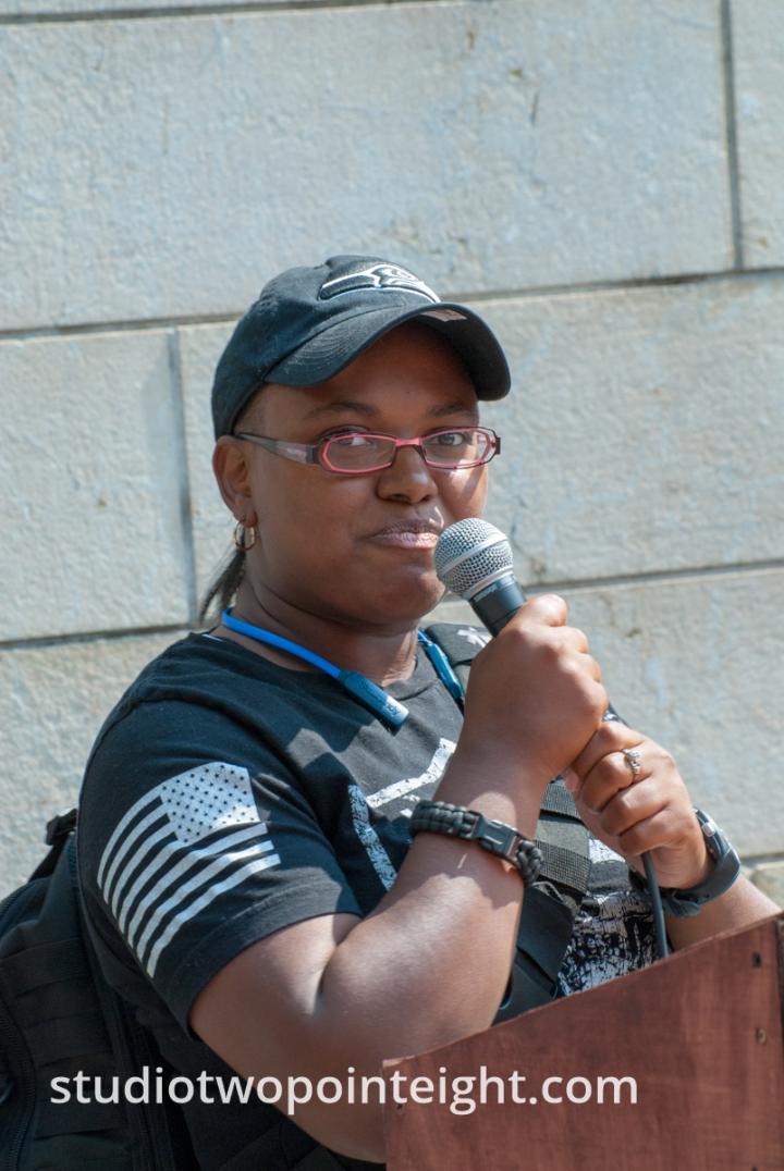 Seattle, August 18, 2018, Washington Three Percent Member Elysa Sanchez Spoke