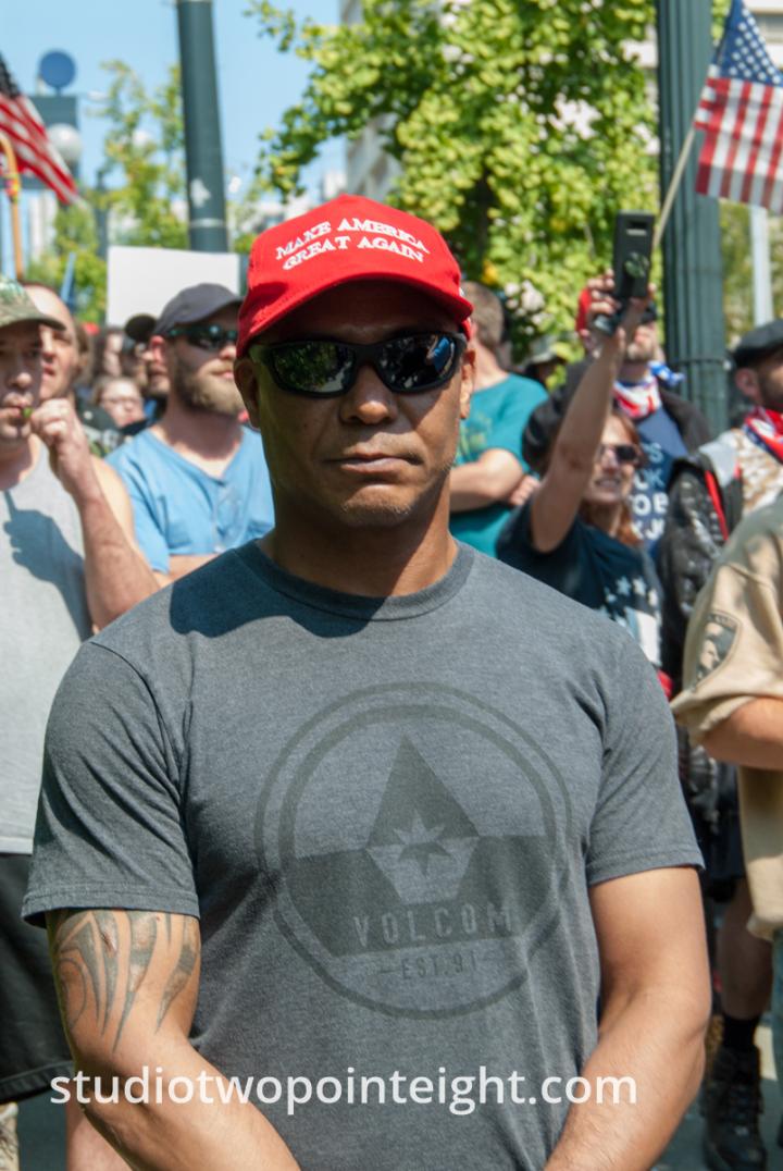 Seattle, Liberty or Death Rally, August 18, 2018, Make America Great Again Hats