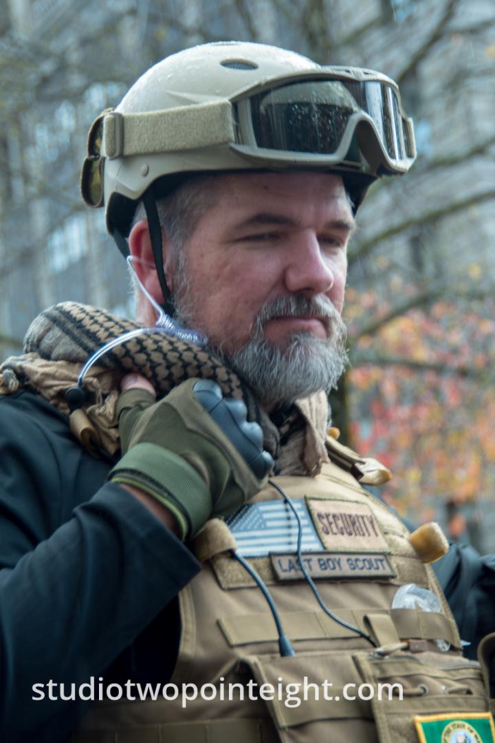 Seattle, Liberty or Death 2 Rally On December 1, 2018, A Member Of The Washington Three Percent Security Team