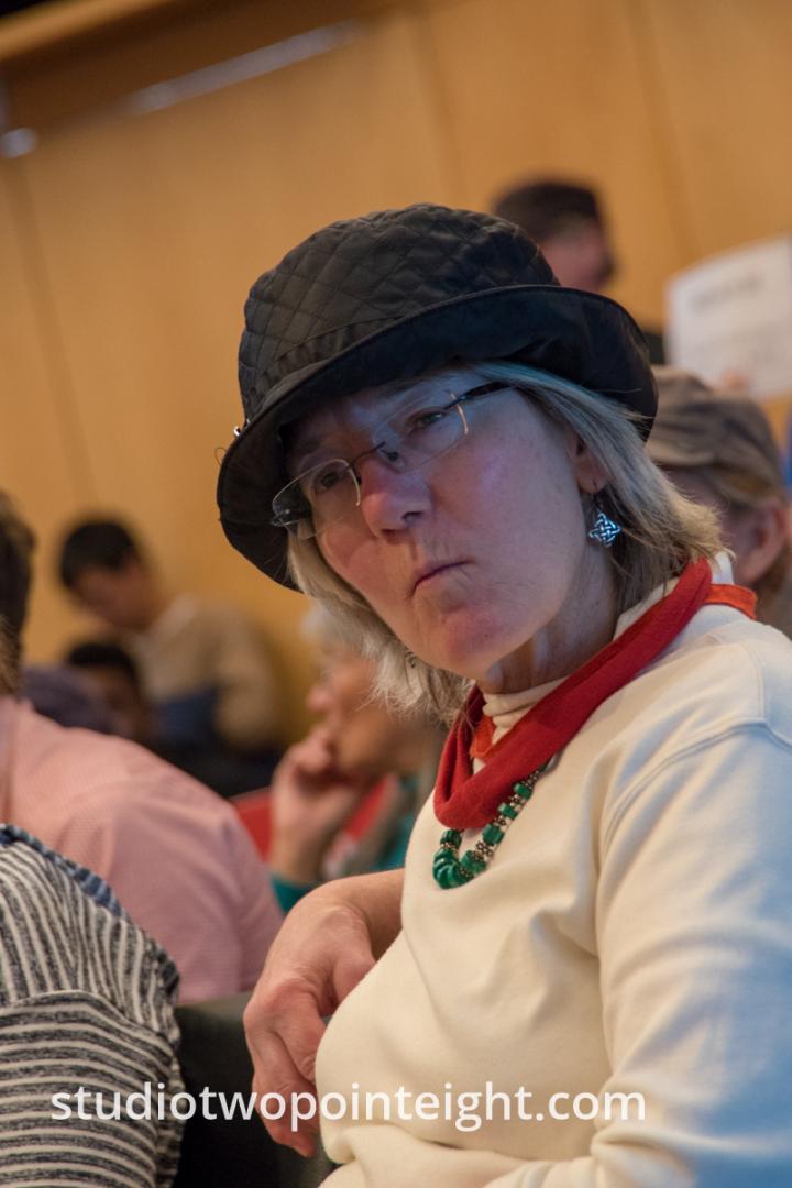 A Woman Ponders Testimony at the Seattle City Council Meeting, March 18, 2019