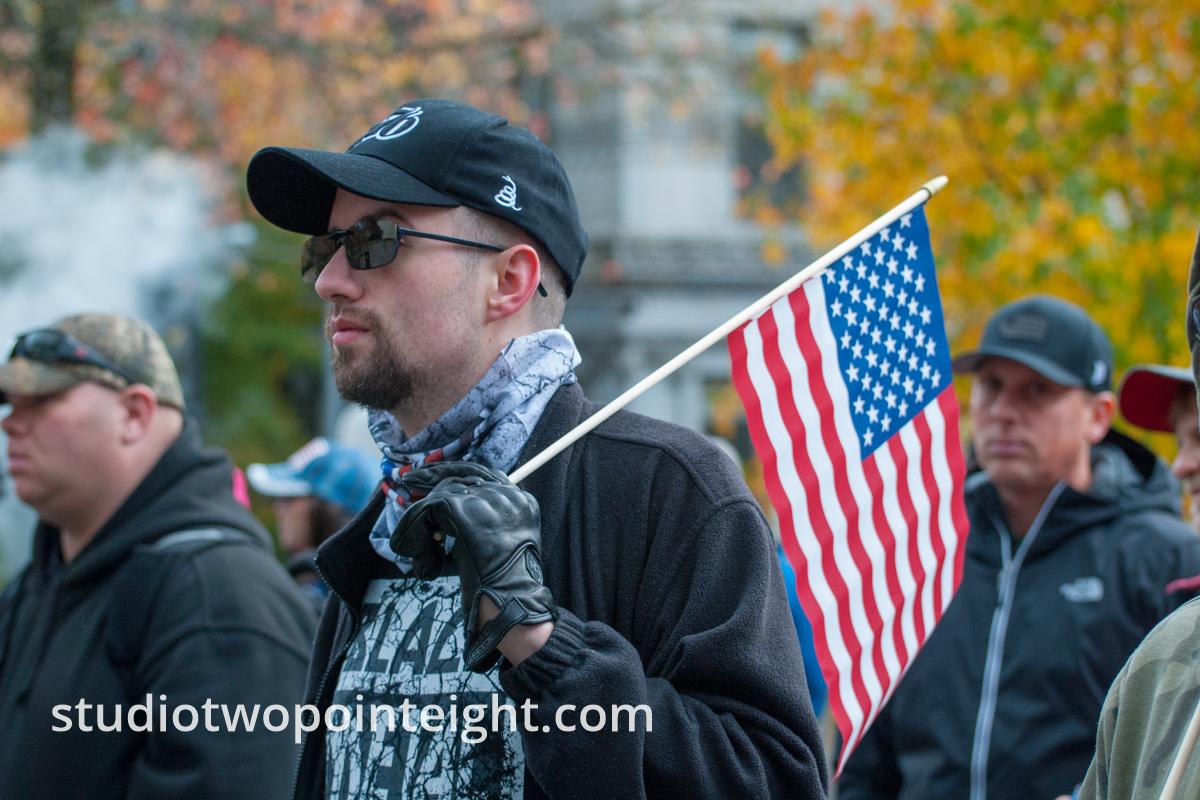 Seattle, Liberty or Death 2 Rally, Flags on Display
