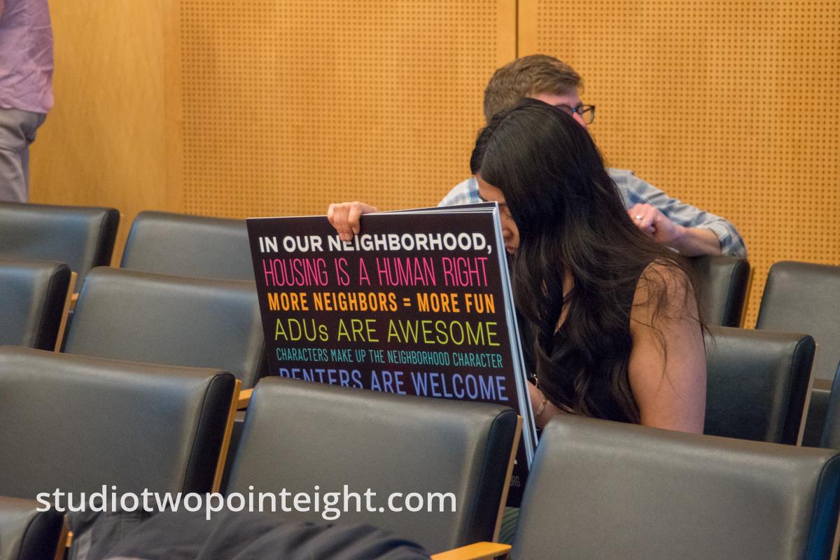 Seattle City Council, March 18, 2019, Real Estate Regulation, MHA, Mandatory Affordable Housing Ordinance, Sign and Placards 