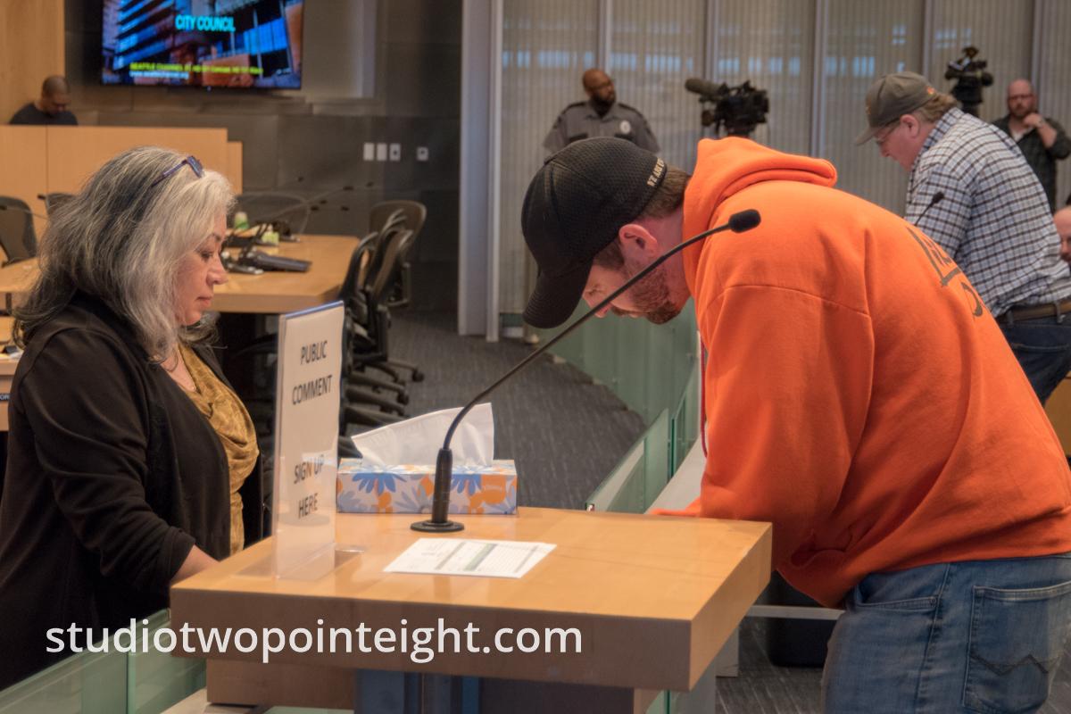 Some Member of the Washington Three Percent Attended The Seattle City Council Hearing on March 18, 2019