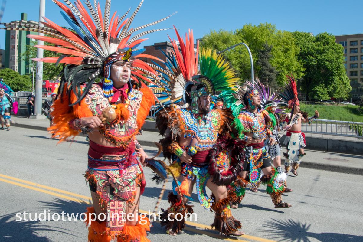 Seattle May 1, 2019 May Day Immigration Rally Ceatl Tonalli Aztec Dancers