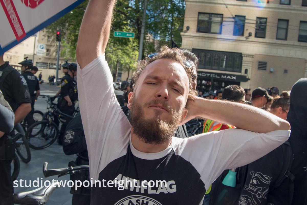 Seattle May 1, 2019 May Day Immigration Rally Antifa Goofball Acting Out