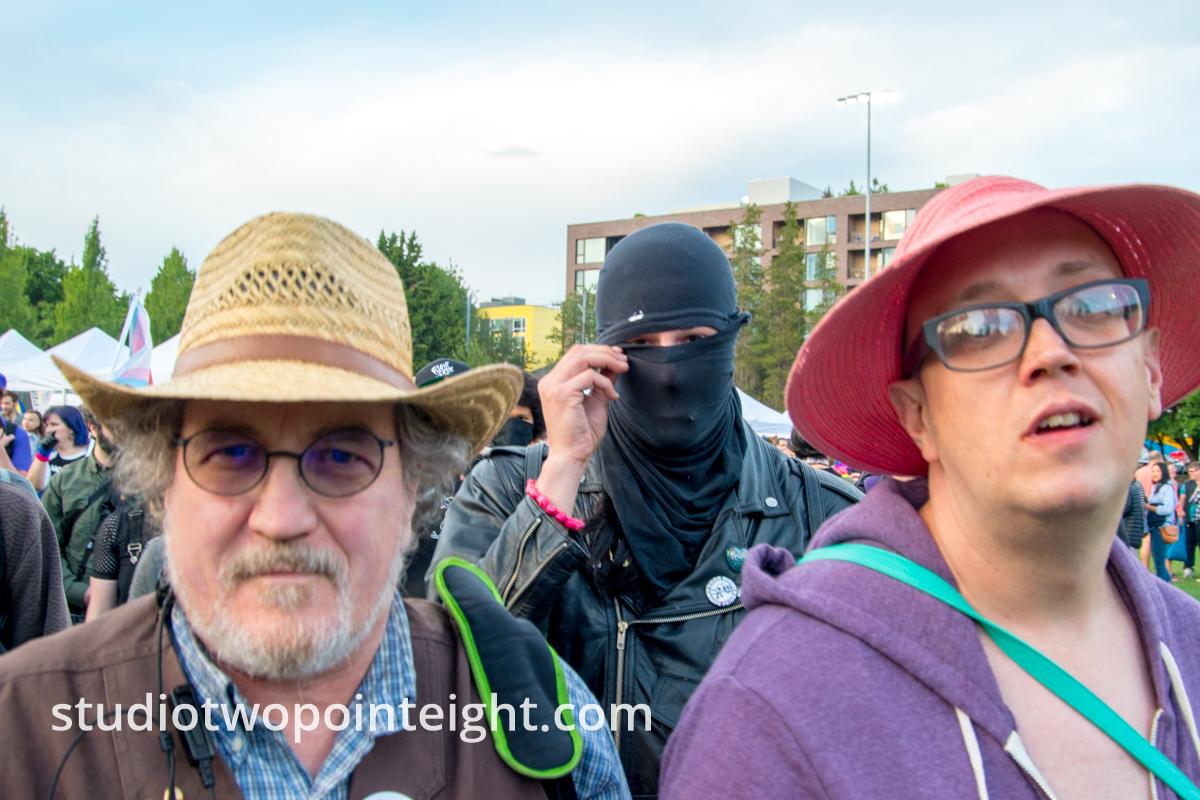 Seattle Trans Pride 2019, An Idle Taunting Masked Black Bloc Terrorist