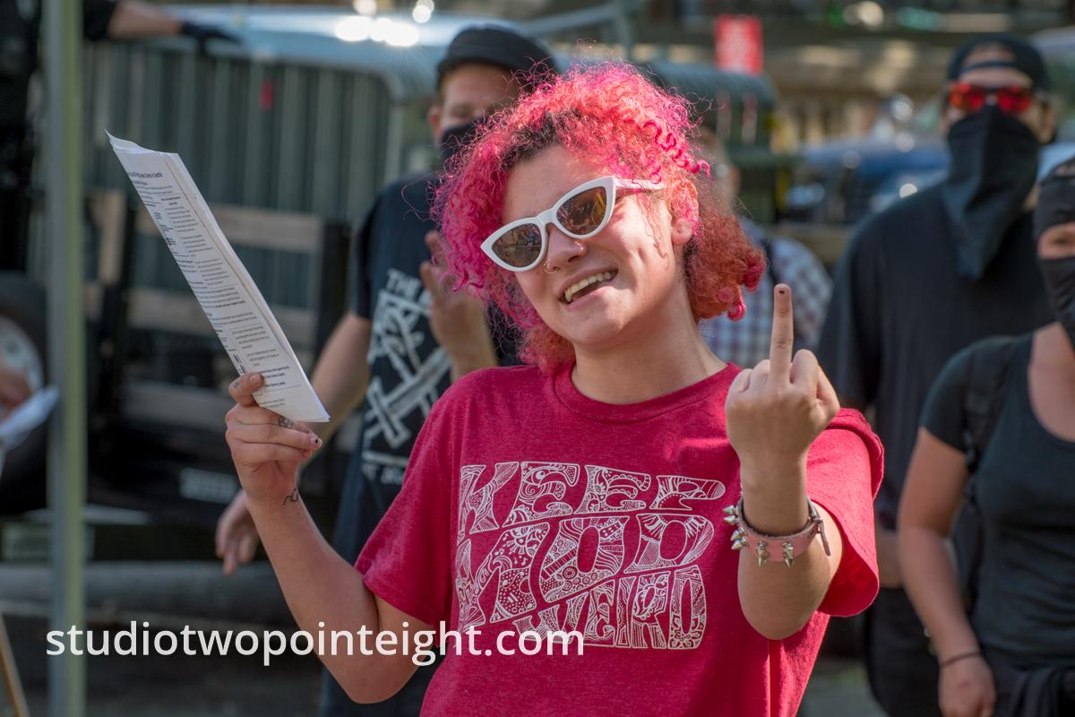 Seattle, July 14, 2019, Unite Against Political Violence, A Counter Protester Gesticulated Wildly