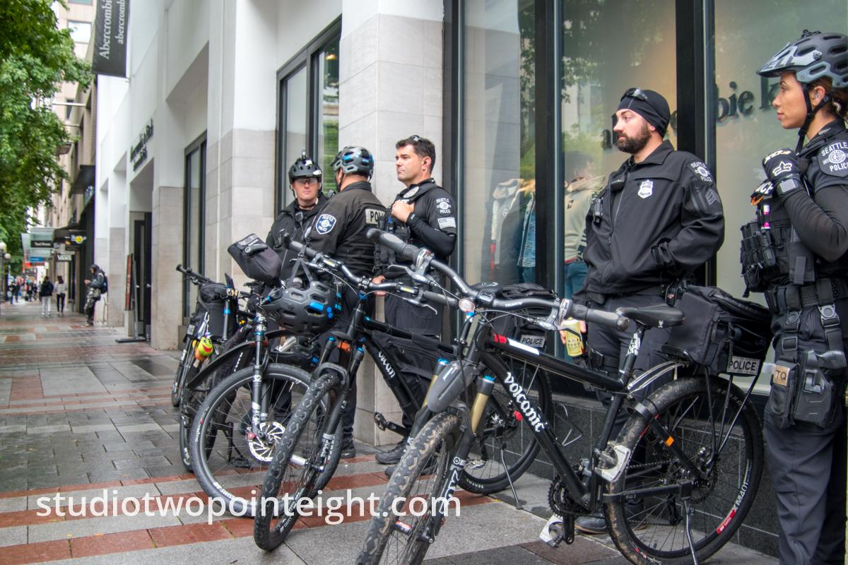 Studio 2.8, Westlake Park Seattle, September 29, 2019, Seattle Police Political Rally and March Preparation