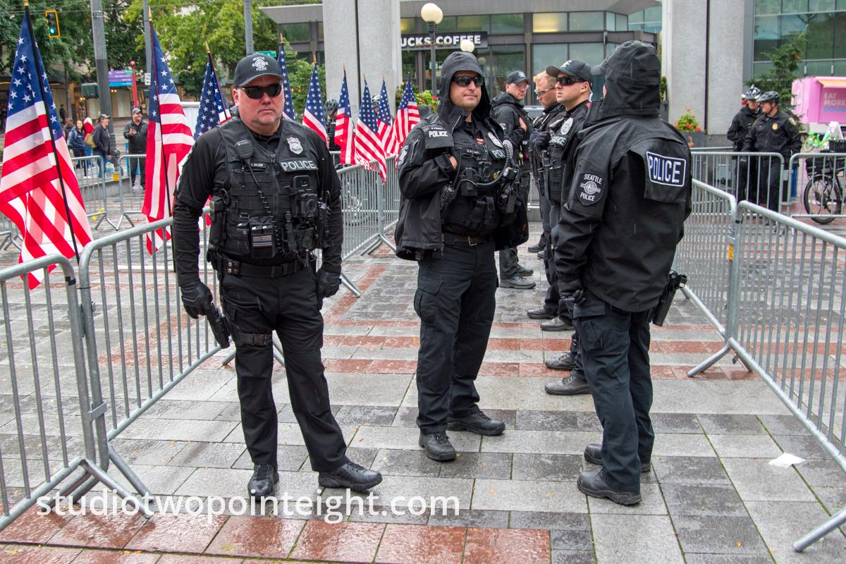 Studio 2.8, Westlake Park Seattle, September 29, 2019, Seattle Police Political Rally and March Preparation