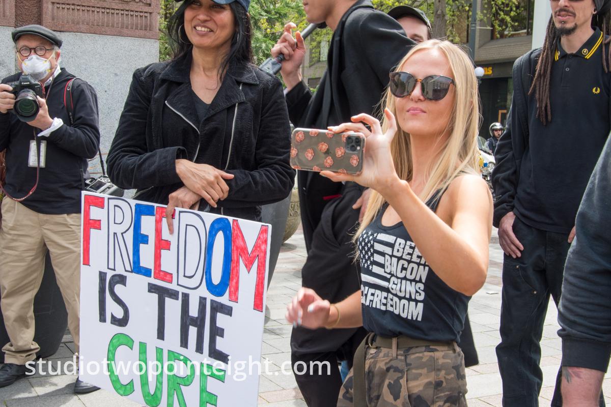 Studio 2.8, May 1, 2020, Seattle May Day End Coronavirus Lockdown Protest, Turning Point USA Activist Katie Daviscourt 