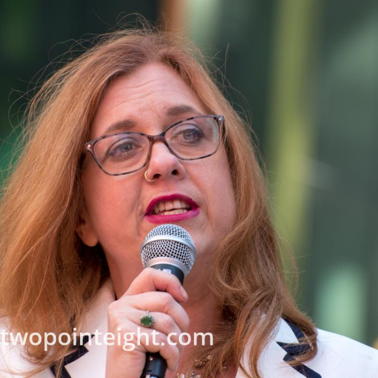 Seattle May 1, 2019 May Day Rally Seattle City Council Member Lisa Herbold Spoke Outside Amazon Headquarters