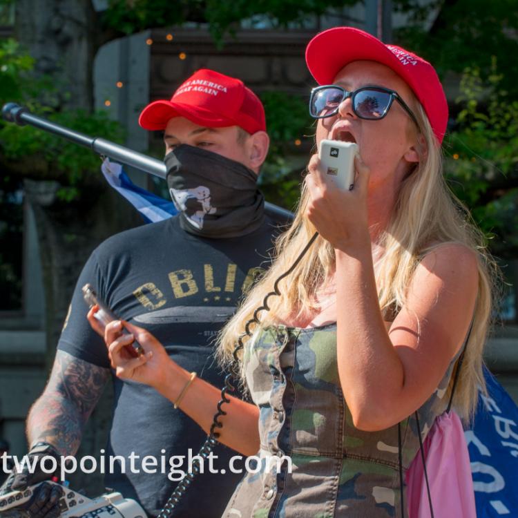 Seattle, July 14, 2019, Unite Against Political Violence, A Speaker Expressed Her Political Views
