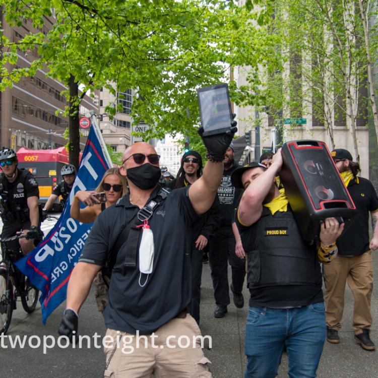 Studio 2.8, May 1, 2020, Seattle May Day End Coronavirus Lockdown Protest, Attendees Marched Through Seattle Streets