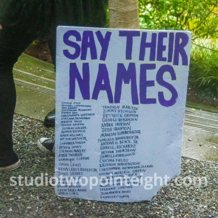 Studio 2.8, Seattle Protests, Black Lives Matter, George Floyd, May 30, 2020, Demonstrator With Say Their Names Poster