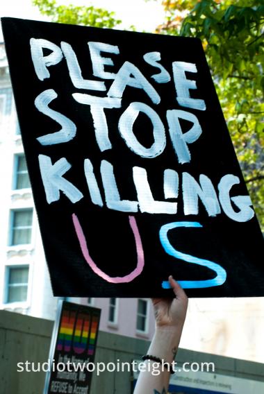Seattle, Liberty or Death Rally, August 2018, Socialist Please Stop Killing Us Sign