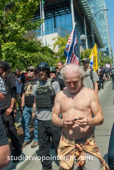 Seattle, Liberty or Death Rally, August 18, 2018, Marchers Through Seattle Streets
