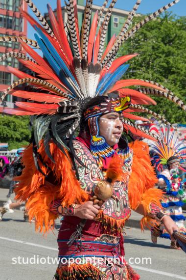 Seattle May 1, 2019 May Day Immigration Rally Ceatl Tonalli Aztec Dancers