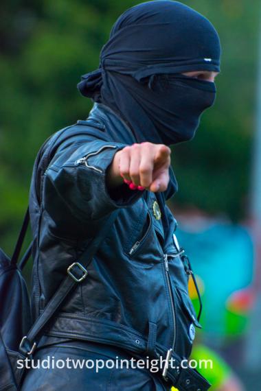 Seattle Trans Pride 2019, Masked Black Bloc Terrorist Made Threats