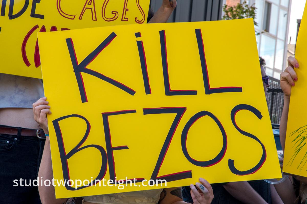 Seattle Trans Pride 2019, One of Several Attendees With Political Posters Held A - Kill Bezos - Poster